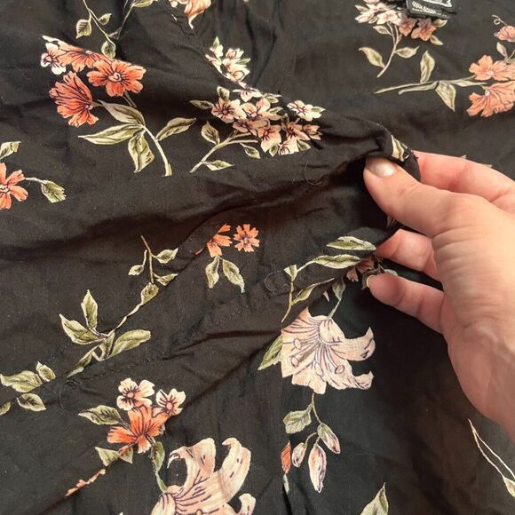 Angie Black Boho Floral Print Kimono Cardigan Size S - Picture 3 of 4